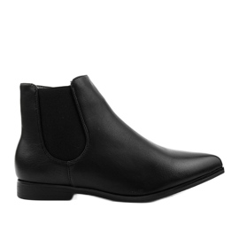 Botas negras planas de Jodhpur con lagenaria elástica negro