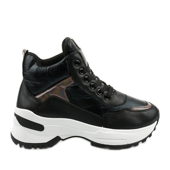 Zapatillas Daera de cuero ecológico, negras y modernas negro