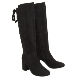 Botas negras de tacón J19-65 Black negro