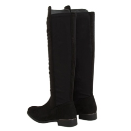 Botas de montar con parte superior flexible negra B0-281 Negra negro