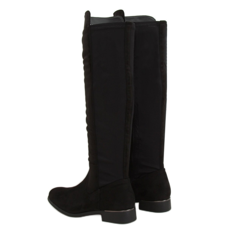 Botas de montar con parte superior flexible negra B0-281 Negra negro