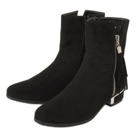 Botas de mujer negras con tacón plano HFN-2311 Black negro