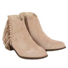 Botas con flecos beige 100-113B0-2 Nude