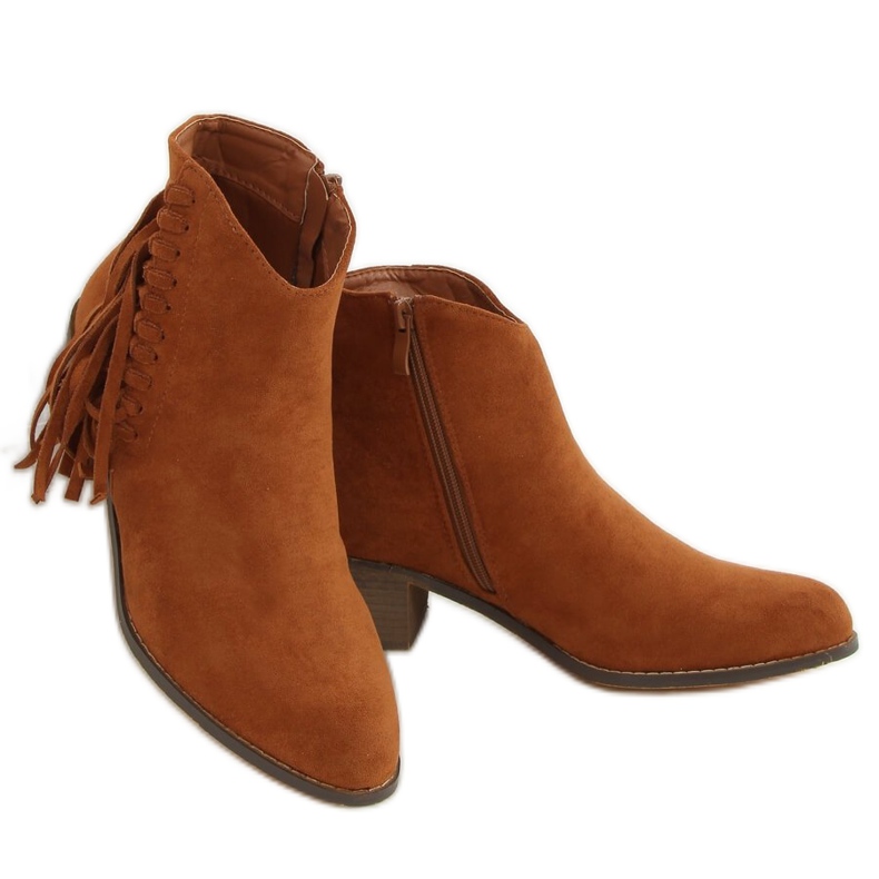 Botas con flecos camel 100-113B0-2 Camel marrón multicolor