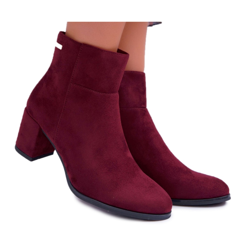 Botas De Mujer Con Tacón Alto Sergio Leone Burgundy BT522 rojo