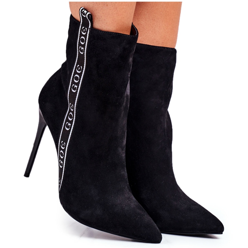 GOE Botas De Mujer Con Tacón Alto Ante Negro GG2N3005