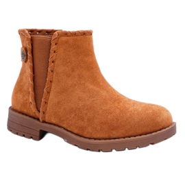 POPA Botas de Niño Tacón Plano Camel Sicarro marrón