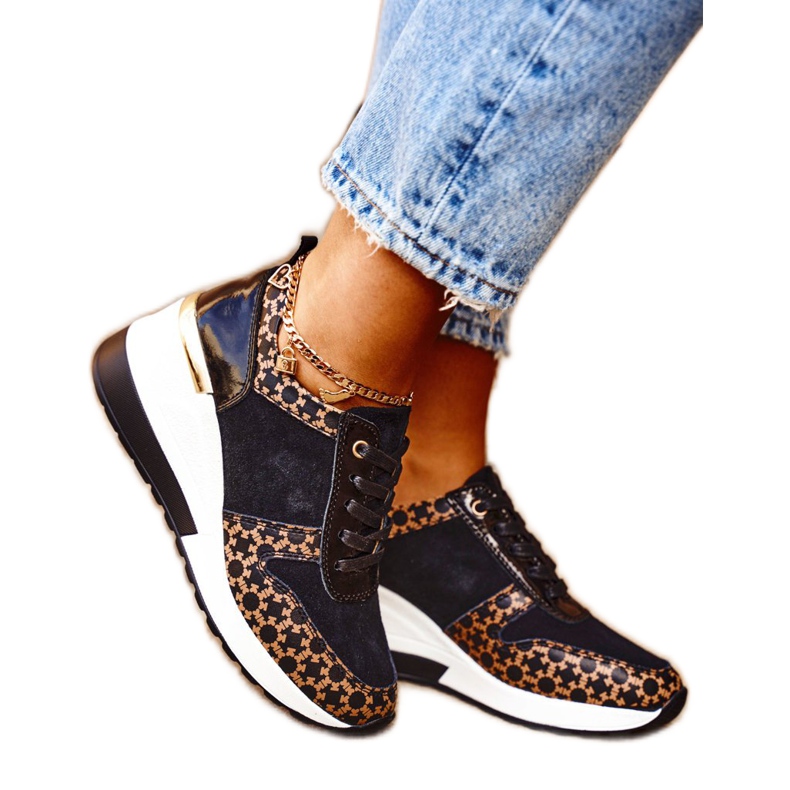 S.Barski Zapatos Deportivos De Mujer Sneakers Negro Blanco Metronus beige