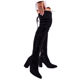 S.Barski Botas De Mujer Con Tacón Ante Negro Milwa