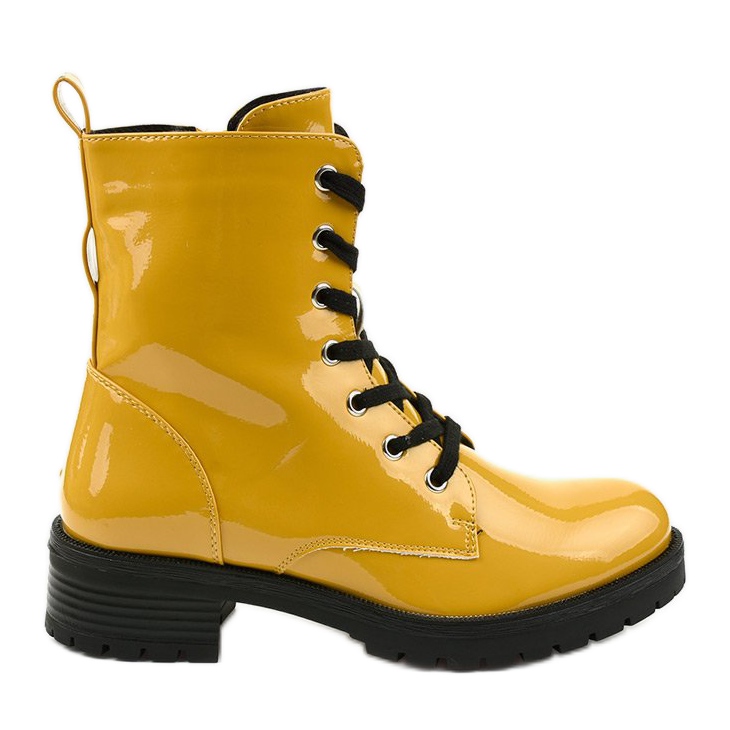 Botas Slider lacadas en amarillo Botas Slider lacadas en amarillo