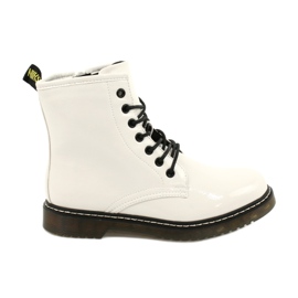 Evento Botas para mujeres, botas blancas barnizadas 20BT35-3001 blanco