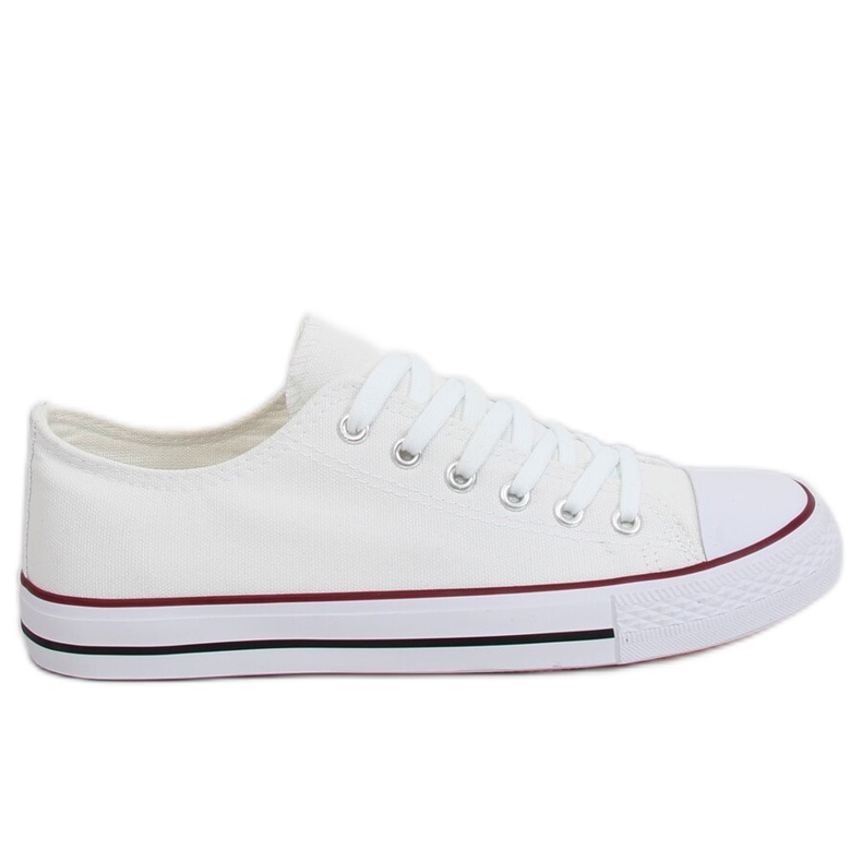 Zapatillas de mujer clásicas blancas JD05P BLANCO / ROJO