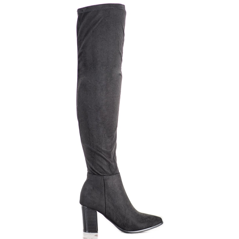 Botas altas con tacón VINCEZA decorativo negro