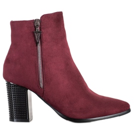 Botas de ante con cremallera VINCEZA rojo