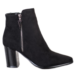 Botas de ante con cremallera VINCEZA negro