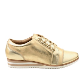 Zapatos deportivos con cuña dorada 15S8621 dorado