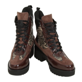 Zapatos de suela alta NS067 Snake marrón
