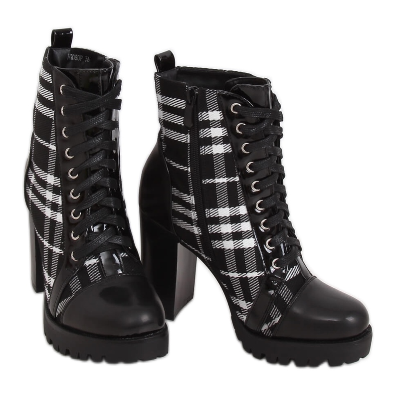 Tacones negros a cuadros negro NS080P Negro