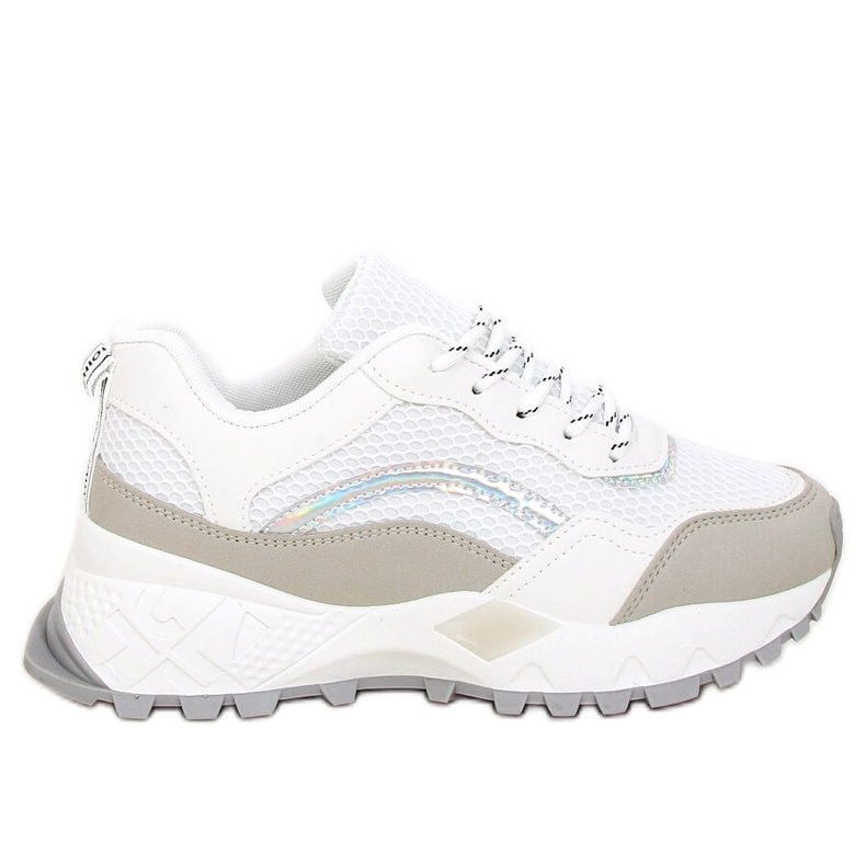 Blanco y gris LA87P Zapatillas deportivas grises