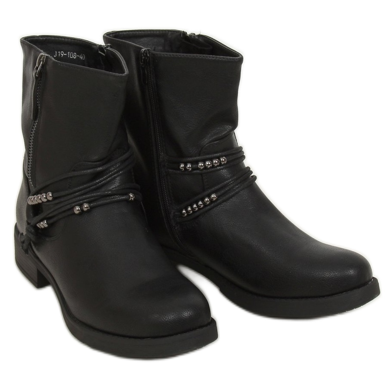 Botas militares negras J19-108 Black negro Botas militares negras J19-108 Black negro