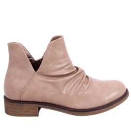 Botas con cara recortada beige ST-22P Beige