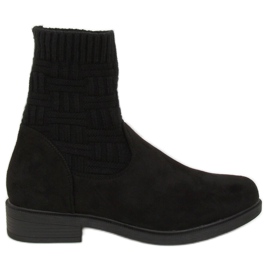 Botas con parte superior de suéter negro E2100 Negro II Género