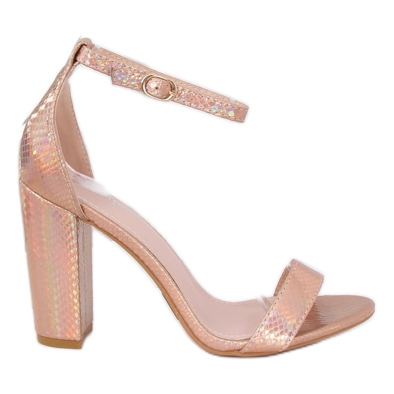 Sandalias de tacón holográficas TU135P Champagne II Quality rosado Sandalias de tacón holográficas TU135P Champagne II Quality rosado
