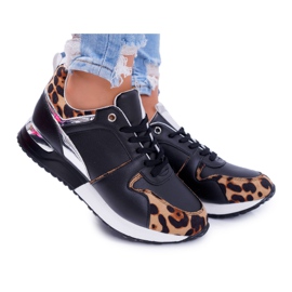 Zapatillas Deportivas Mujer Con Estampado De Leopardo Negro Fippo multicolor