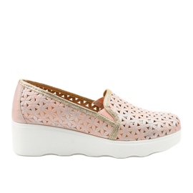 Zapatos de jazz rosas sin cordones A19-7252 rosado