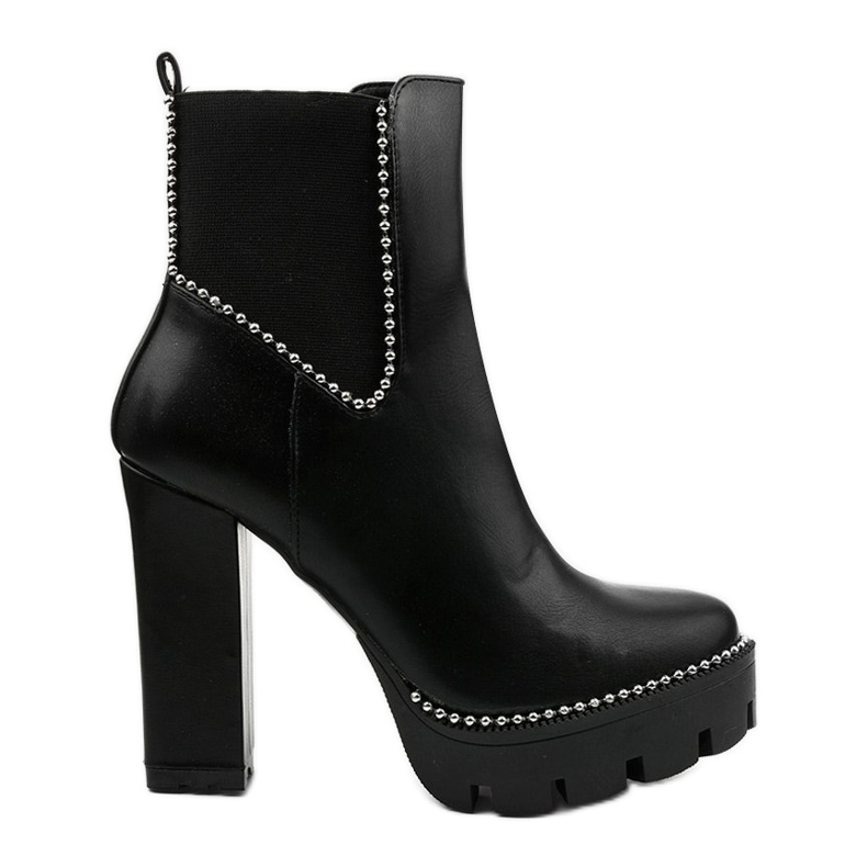 Botines negros con cremallera elástica 18801-1