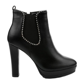 Botines negros con cremallera y elástico Circus