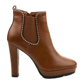Botines marrones con cremallera y elástico Circus marrón