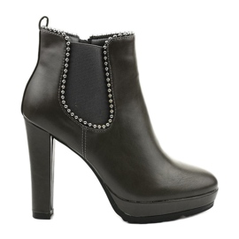 Botas grises en el poste con cremallera y elástico Circus