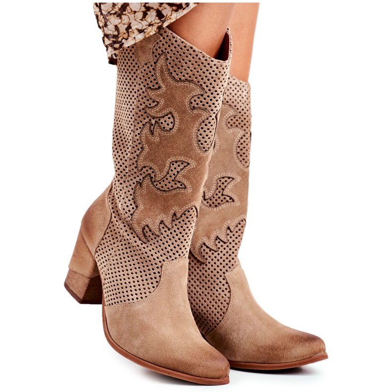 Exquisite Botines de mujer con tacón alto Piel Beige Romero Exquisite Botines de mujer con tacón alto Piel Beige Romero