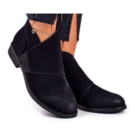 S.Barski Botas de mujer Botas Chelsea cálidas Tacón plano Negro Sirro