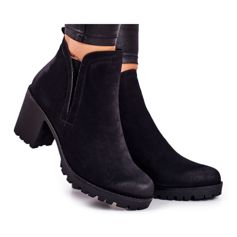S.Barski Botas de Mujer en Tacón Cálido Negro Veronica