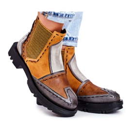 Botas Jodhpur de piel para mujer Maciejka Yellow 04634 multicolor amarillo
