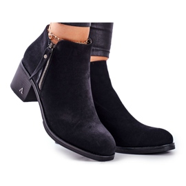 S.Barski Botas De Mujer Con Tacón Cálido Negro Blanche