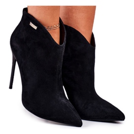 GOE Botas De Mujer Con Tacón Alto Ante Negro GG2N3033