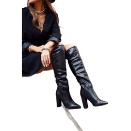 SEA Botas De Mujer Con Tacón Cálido Negro Vellma