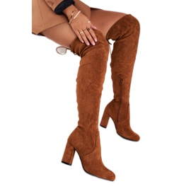 Mulanka Botas De Ante De Mujer Con Tacón Camel Highso marrón Mulanka Botas De Ante De Mujer Con Tacón Camel Highso marrón
