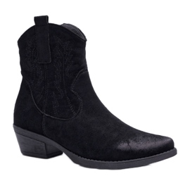 BUGO Botas Vaqueras Mujer Ante Negro Ferders