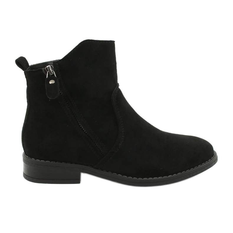 Evento Botines de ante negro con cremalleras