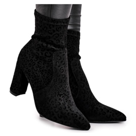 S.Barski Botas de mujer en el talón Centki Black Panther negro