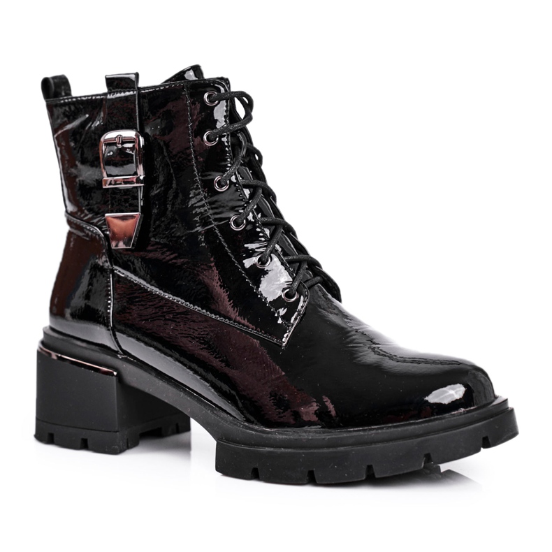 S.Barski Botas de Mujer Lacadas Negras Drive Me Crazy negro