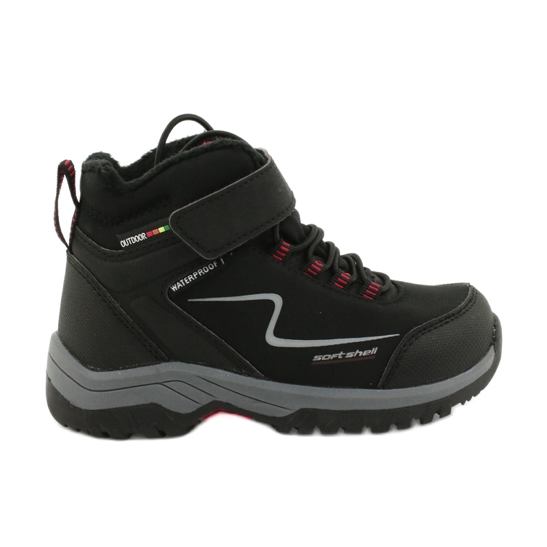 Botas deportivas soft-shell con membrana American Club HL38 / 20 negro rojo