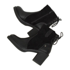 Botas negras con tacones anchos H8116 Negra negro