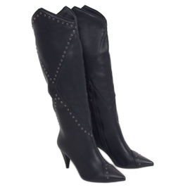 Botas negras con tacón de aguja RB76P Negro