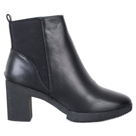 Kylie Botas de cuero ecológico negro