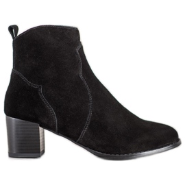 Filippo Botines de piel con tacón negro